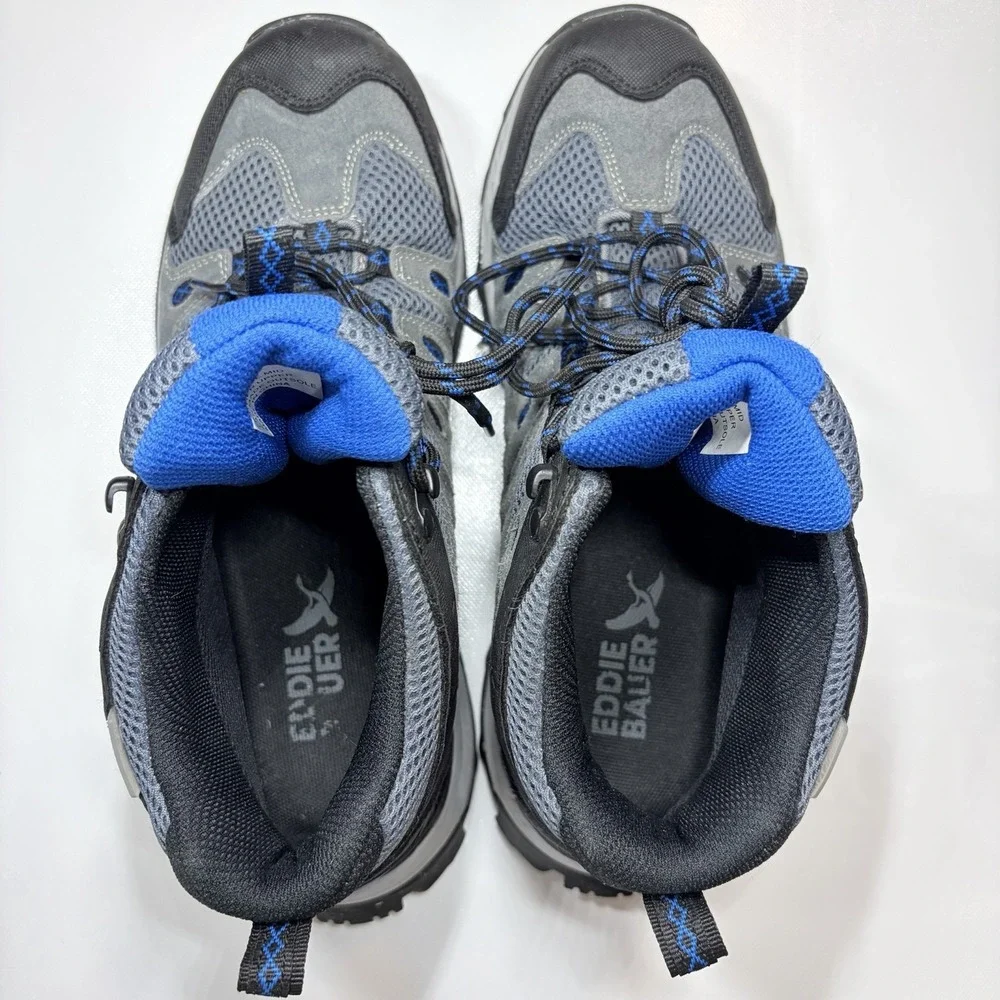 Eddie Bauer Red Lodge Mid Hiking Boots Mens 10 Gray Blue Waterproof Trail Shoes